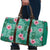 Cyan Hawaii Hibiscus With Tropical Flowers Motifs Travel Bag - Polynesian Pride
