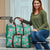 Cyan Hawaii Hibiscus With Tropical Flowers Motifs Travel Bag - Polynesian Pride