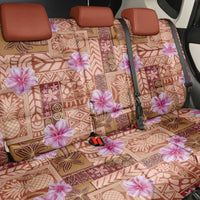 Orange Hawaii Hibiscus With Tropical Flowers Motifs Back Car Seat Cover - Polynesian Pride