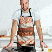 Aloha Hawaii Mikioi Lei Apron Beige Tropical Flower Pattern - Polynesian Pride