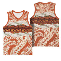 Aloha Hawaii Mikioi Lei Basketball Jersey Beige Tropical Flower Pattern - Polynesian Pride