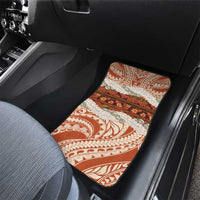 Aloha Hawaii Mikioi Lei Car Mats Beige Tropical Flower Pattern - Polynesian Pride