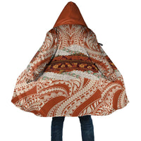 Aloha Hawaii Mikioi Lei Cloak Beige Tropical Flower Pattern - Polynesian Pride