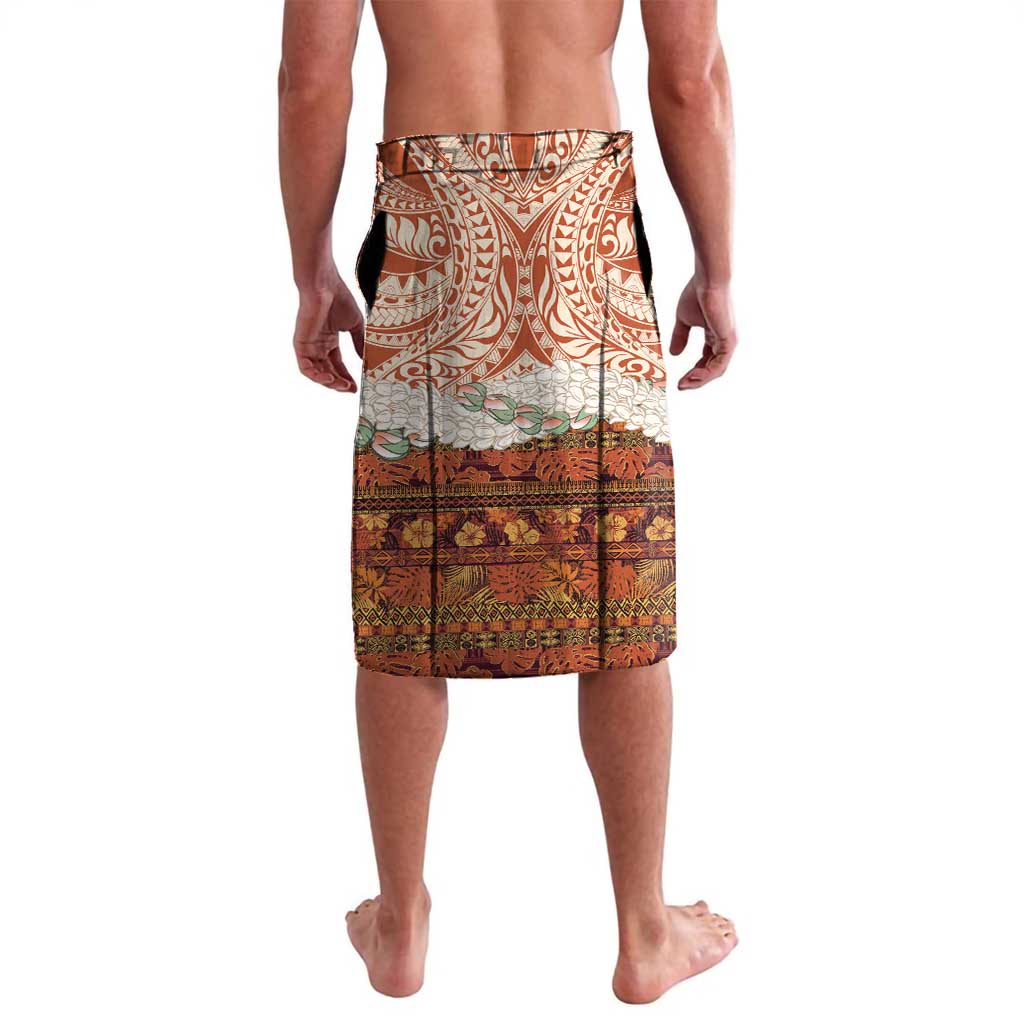 Aloha Hawaii Mikioi Lei Lavalava Beige Tropical Flower Pattern - Polynesian Pride