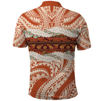 Aloha Hawaii Mikioi Lei Polo Shirt Beige Tropical Flower Pattern - Polynesian Pride
