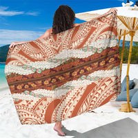 Aloha Hawaii Mikioi Lei Sarong Beige Tropical Flower Pattern - Polynesian Pride