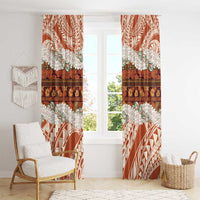 Aloha Hawaii Mikioi Lei Window Curtain Beige Tropical Flower Pattern - Polynesian Pride