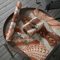 Aloha Hawaii Mikioi Lei Wrapping Paper Beige Tropical Flower Pattern LT14 - Polynesian Pride