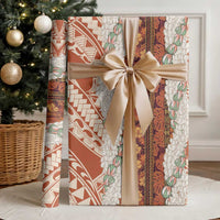 Aloha Hawaii Mikioi Lei Wrapping Paper Beige Tropical Flower Pattern LT14 - Polynesian Pride