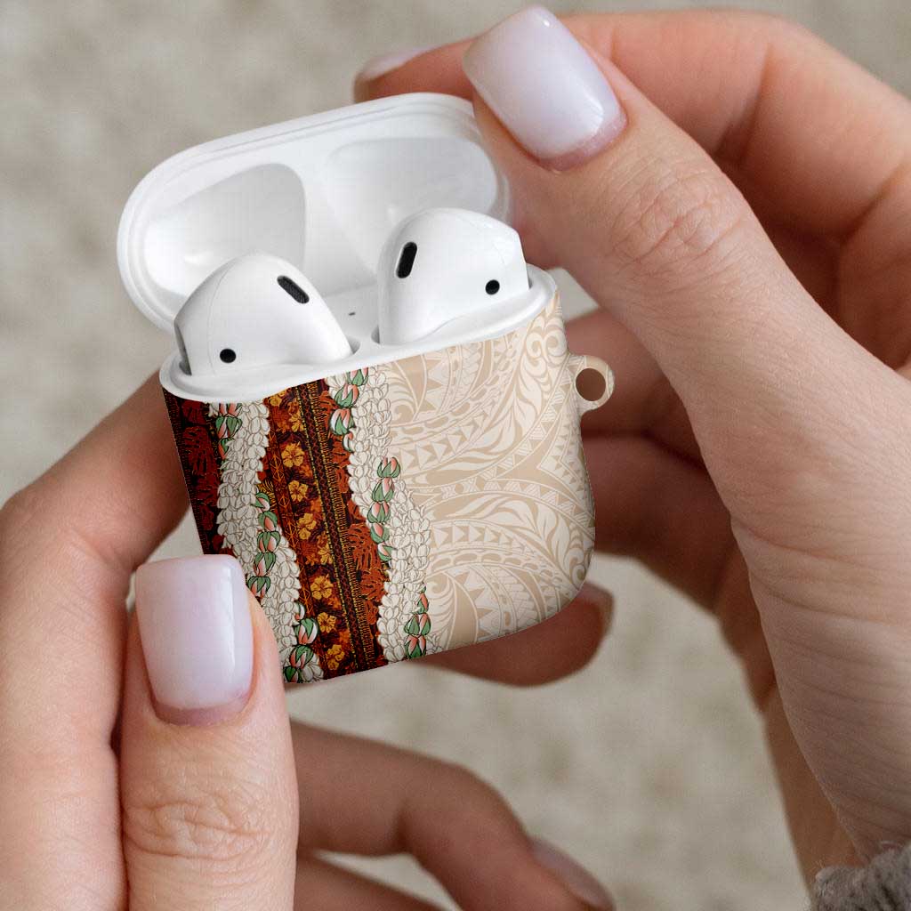 Aloha Hawaii Mikioi Lei AirPods Case Cattail Red Tropical Flower Pattern - Polynesian Pride