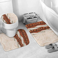 Aloha Hawaii Mikioi Lei Bathroom Set Cattail Red Tropical Flower Pattern - Polynesian Pride