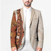 Aloha Hawaii Mikioi Lei Blazer Cattail Red Tropical Flower Pattern - Polynesian Pride