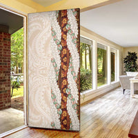 Aloha Hawaii Mikioi Lei Door Cover Cattail Red Tropical Flower Pattern - Polynesian Pride