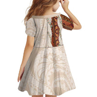 Aloha Hawaii Mikioi Lei Family Matching Short Sleeve Bodycon Dress and Hawaiian Shirt Cattail Red Tropical Flower Pattern - Polynesian Pride