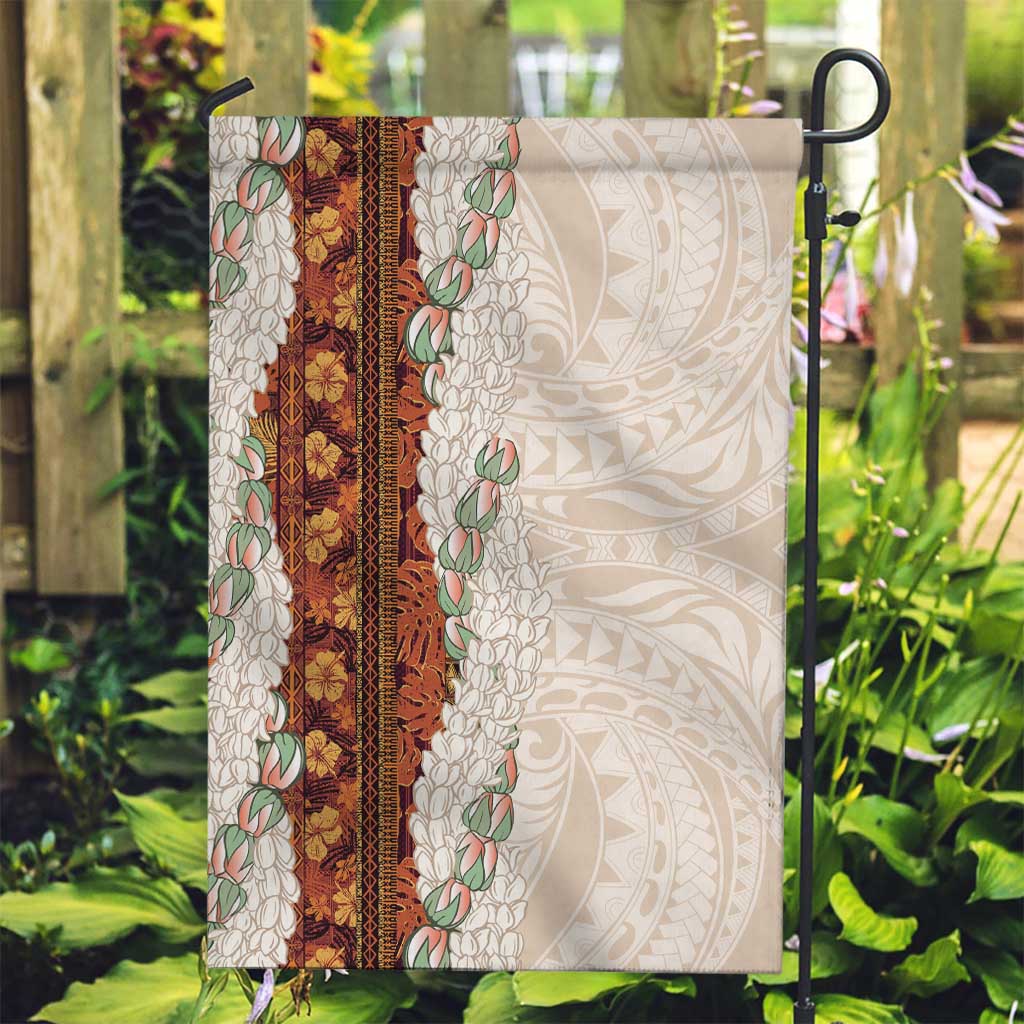 Aloha Hawaii Mikioi Lei Garden Flag Cattail Red Tropical Flower Pattern - Polynesian Pride