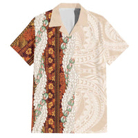 Aloha Hawaii Mikioi Lei Hawaiian Shirt Cattail Red Tropical Flower Pattern - Polynesian Pride