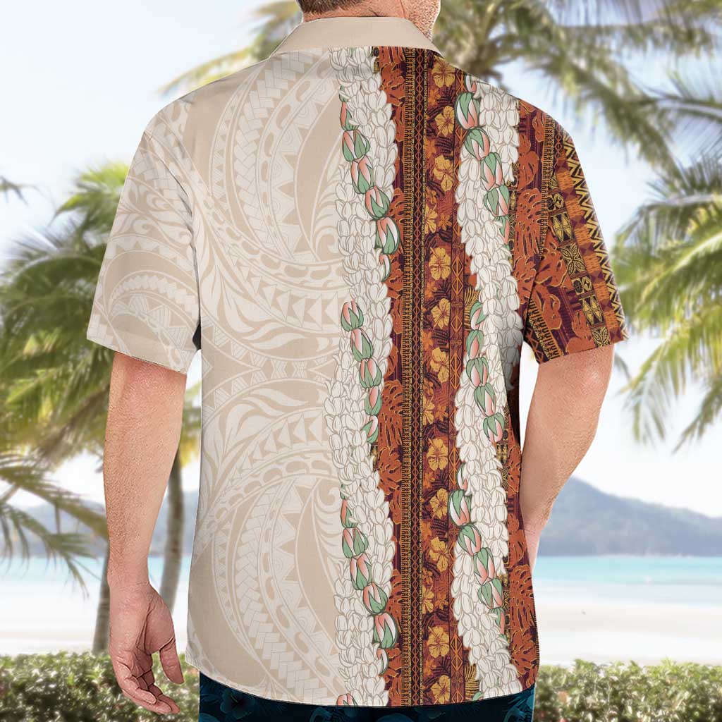 Aloha Hawaii Mikioi Lei Hawaiian Shirt Cattail Red Tropical Flower Pattern - Polynesian Pride