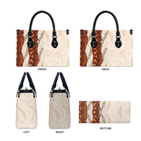 Aloha Hawaii Mikioi Lei Leather Bag Cattail Red Tropical Flower Pattern - Polynesian Pride