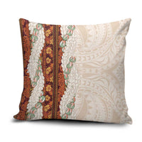 Aloha Hawaii Mikioi Lei Pillow Cover Cattail Red Tropical Flower Pattern - Polynesian Pride