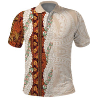 Aloha Hawaii Mikioi Lei Polo Shirt Cattail Red Tropical Flower Pattern - Polynesian Pride