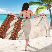 Aloha Hawaii Mikioi Lei Sarong Cattail Red Tropical Flower Pattern - Polynesian Pride