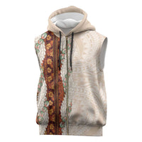 Aloha Hawaii Mikioi Lei Sleeveless Zip Hoodie Cattail Red Tropical Flower Pattern LT14