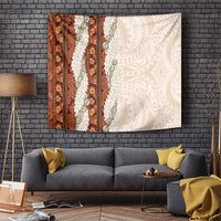 Aloha Hawaii Mikioi Lei Tapestry Cattail Red Tropical Flower Pattern - Polynesian Pride