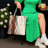 Aloha Hawaii Mikioi Lei Tote Bag Cattail Red Tropical Flower Pattern - Polynesian Pride