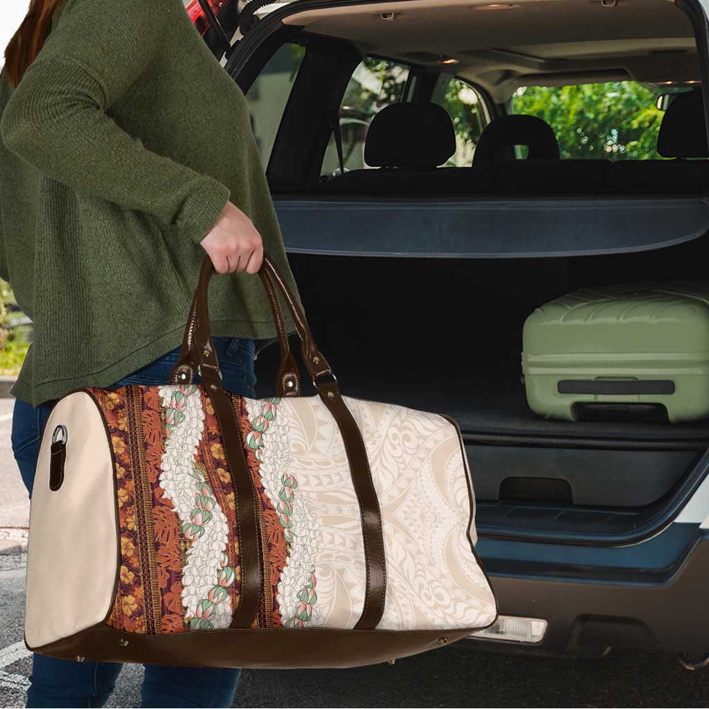 Aloha Hawaii Mikioi Lei Travel Bag Cattail Red Tropical Flower Pattern - Polynesian Pride