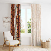 Aloha Hawaii Mikioi Lei Window Curtain Cattail Red Tropical Flower Pattern - Polynesian Pride