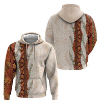 Aloha Hawaii Mikioi Lei Zip Hoodie Cattail Red Tropical Flower Pattern - Polynesian Pride