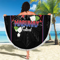 Mabuhay Philippines Festival Beach Blanket Filipino Map Sampaguita Igorot Pattern LT14 - Polynesian Pride