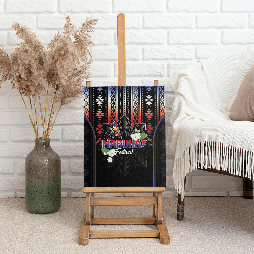 Mabuhay Philippines Festival Canvas Wall Art Filipino Map Sampaguita Igorot Pattern