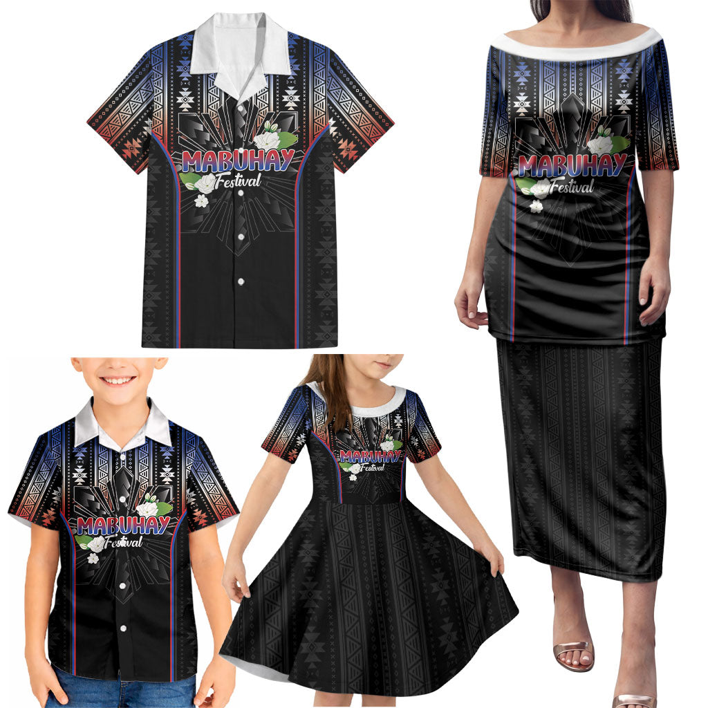Mabuhay Philippines Festival Family Matching Puletasi and Hawaiian Shirt Filipino Map Sampaguita Igorot Pattern LT14 - Polynesian Pride