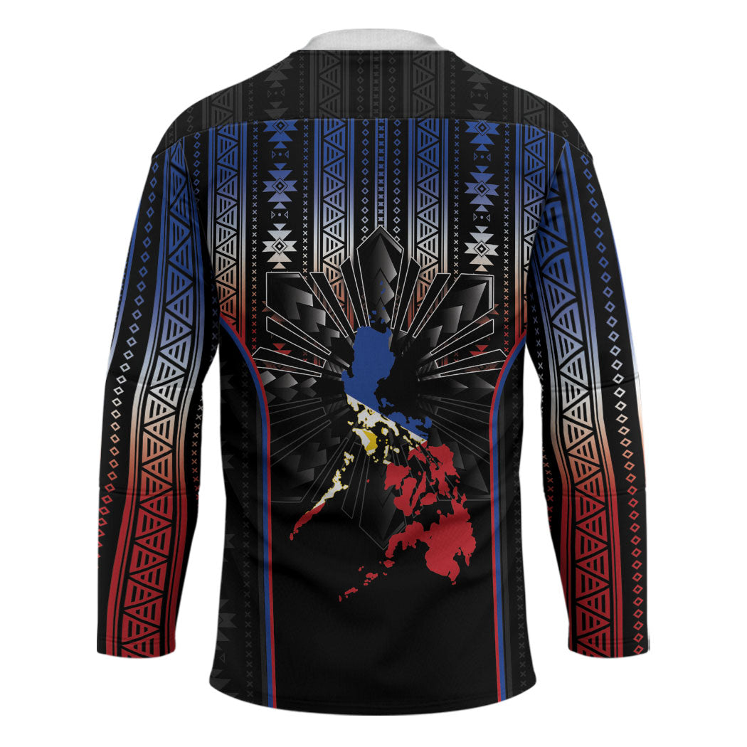 Mabuhay Philippines Festival Hockey Jersey Filipino Map Sampaguita Igorot Pattern LT14 - Polynesian Pride
