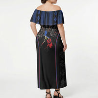 Mabuhay Philippines Festival Off Shoulder Maxi Dress Filipino Map Sampaguita Igorot Pattern LT14 - Polynesian Pride