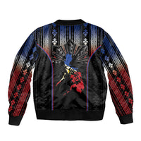 Mabuhay Philippines Festival Sleeve Zip Bomber Jacket Filipino Map Sampaguita Igorot Pattern
