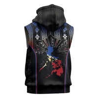 Mabuhay Philippines Festival Sleeveless Hoodie Filipino Map Sampaguita Igorot Pattern LT14 - Polynesian Pride
