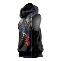 Mabuhay Philippines Festival Sleeveless Hoodie Filipino Map Sampaguita Igorot Pattern LT14 - Polynesian Pride