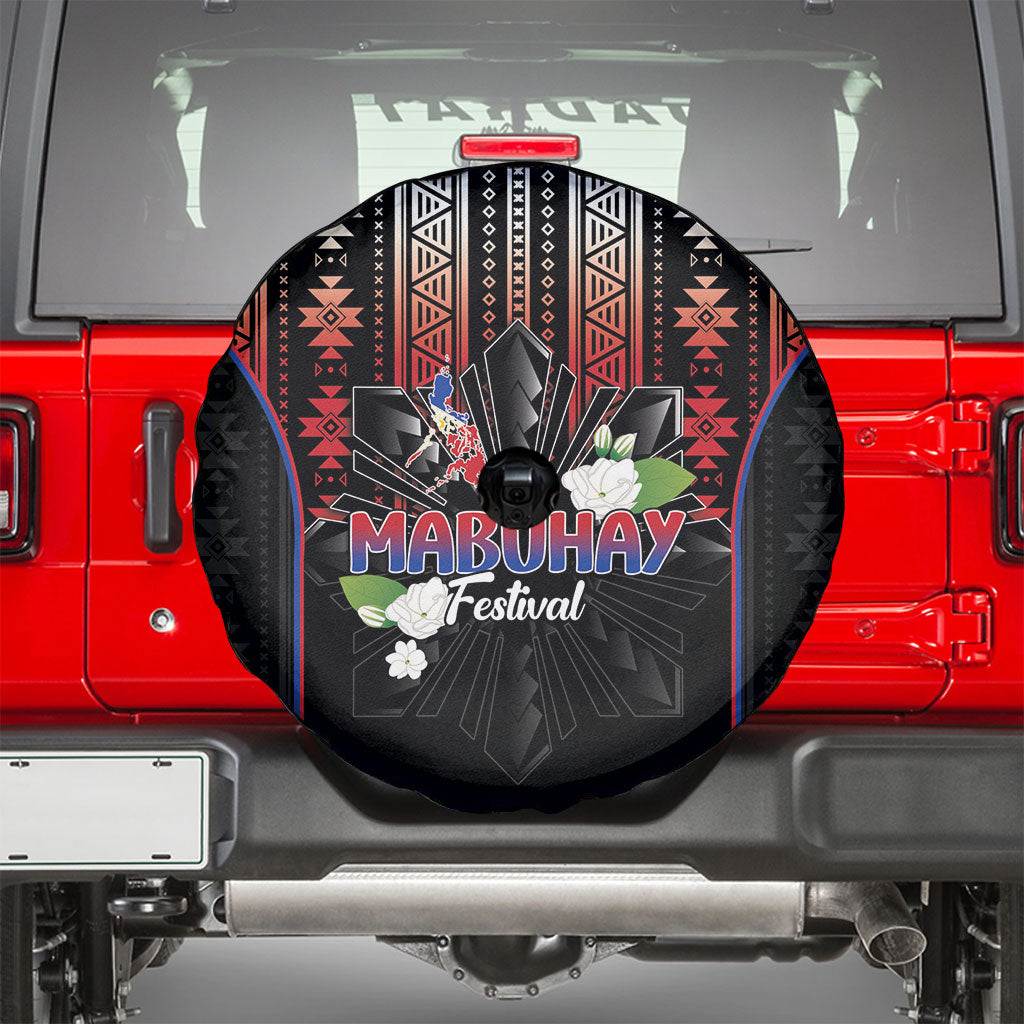 Mabuhay Philippines Festival Spare Tire Cover Filipino Map Sampaguita Igorot Pattern LT14 - Polynesian Pride