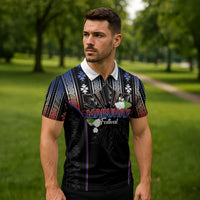 Mabuhay Philippines Festival Zipper Polo Shirt Filipino Map Sampaguita Igorot Pattern LT14 - Polynesian Pride