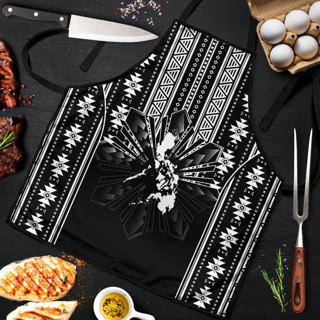 Mabuhay Philippines Festival Apron Filipino Map Black White Igorot Pattern