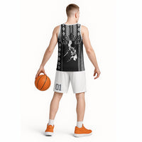 Mabuhay Philippines Festival Basketball Jersey Filipino Map Black White Igorot Pattern LT14 - Polynesian Pride