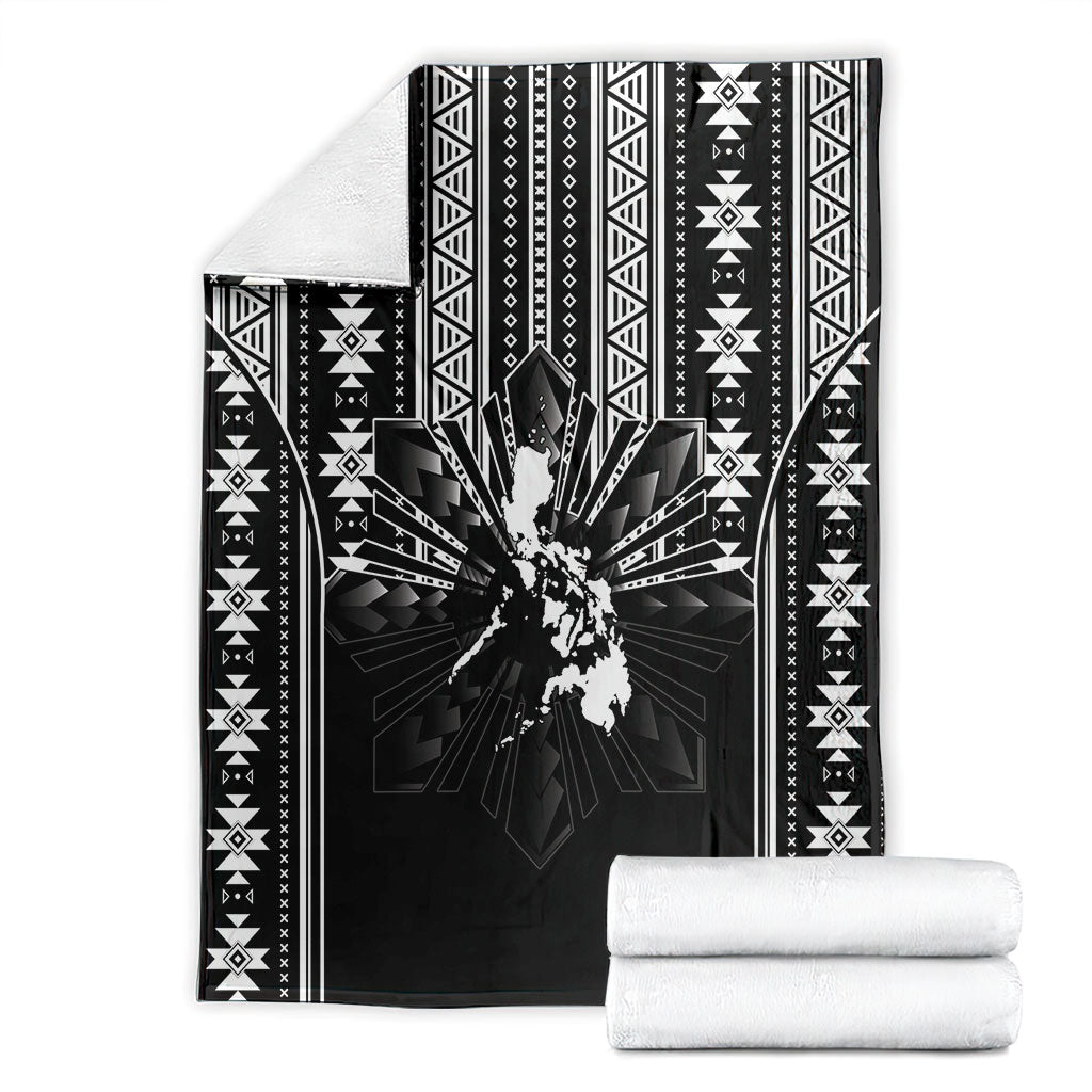 Mabuhay Philippines Festival Blanket Filipino Map Black White Igorot Pattern