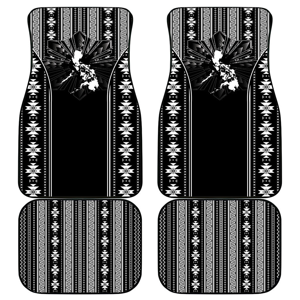 Mabuhay Philippines Festival Car Mats Filipino Map Black White Igorot Pattern