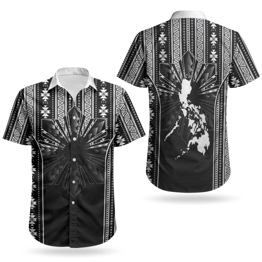 Mabuhay Philippines Festival Couples Matching Summer Maxi Dress and Hawaiian Shirt Filipino Map Black White Igorot Pattern LT14 - Polynesian Pride
