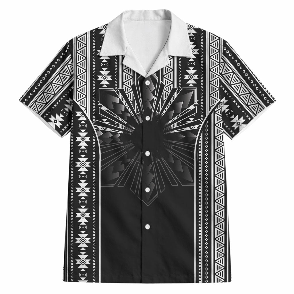 Mabuhay Philippines Festival Hawaiian Shirt Filipino Map Black White Igorot Pattern LT14 Black - Polynesian Pride