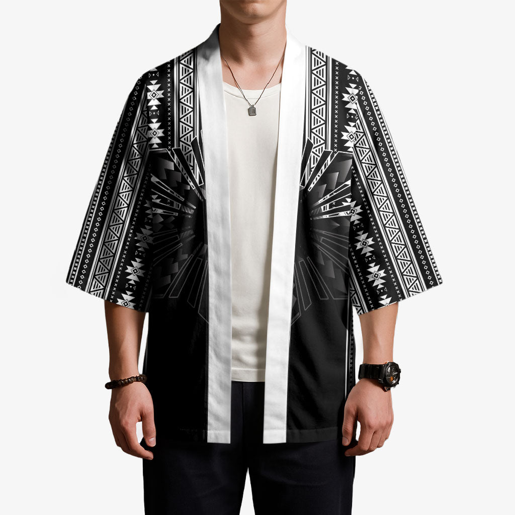 Mabuhay Philippines Festival Kimono Filipino Map Black White Igorot Pattern