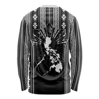 Mabuhay Philippines Festival Long Sleeve Shirt Filipino Map Black White Igorot Pattern LT14 - Polynesian Pride