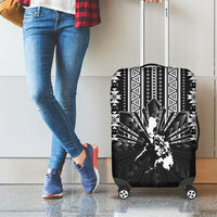 Mabuhay Philippines Festival Luggage Cover Filipino Map Black White Igorot Pattern LT14 - Polynesian Pride